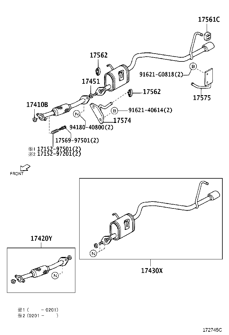 17567-97502 SUPPORT, EXHAUST PIPE, NO.2 product image