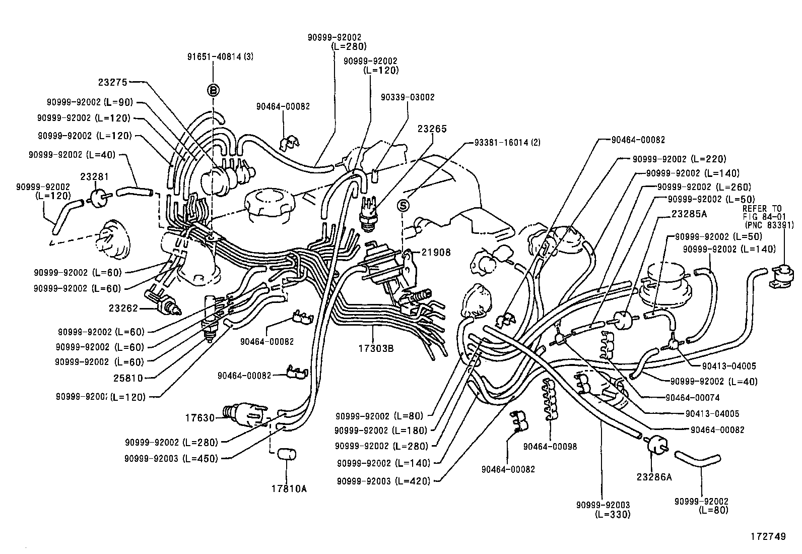 17308-64040 HOSE SUB-ASSY, VACUUM(FOR IDLE-UP) product image