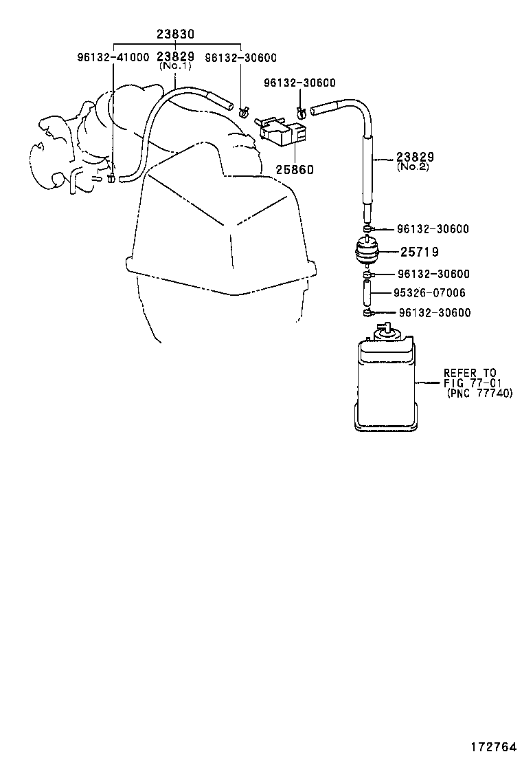 23829-28070 HOSE, FUEL VAPOR FEED, NO.3 product image