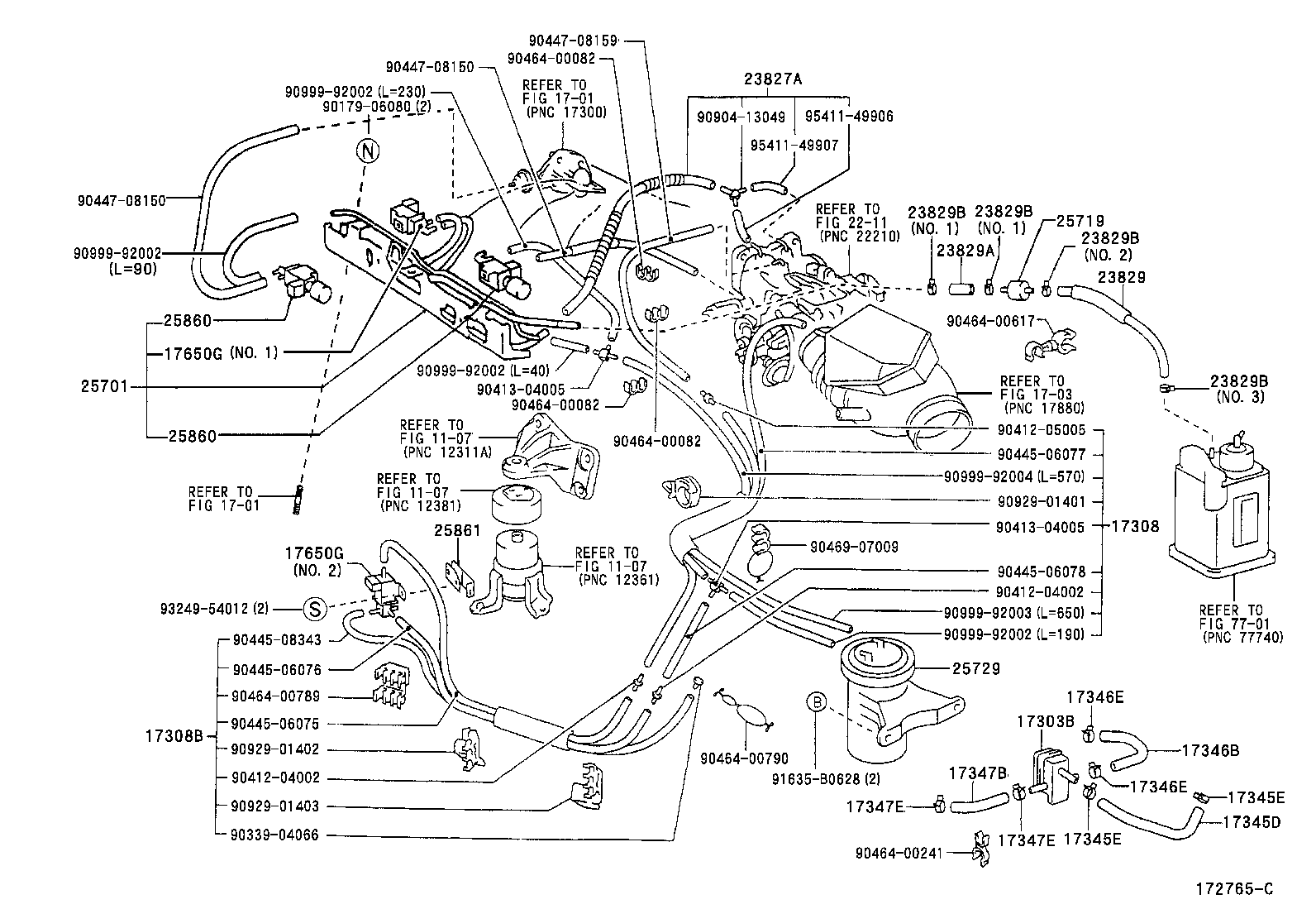 23829-28070 HOSE, FUEL VAPOR FEED, NO.3 product image