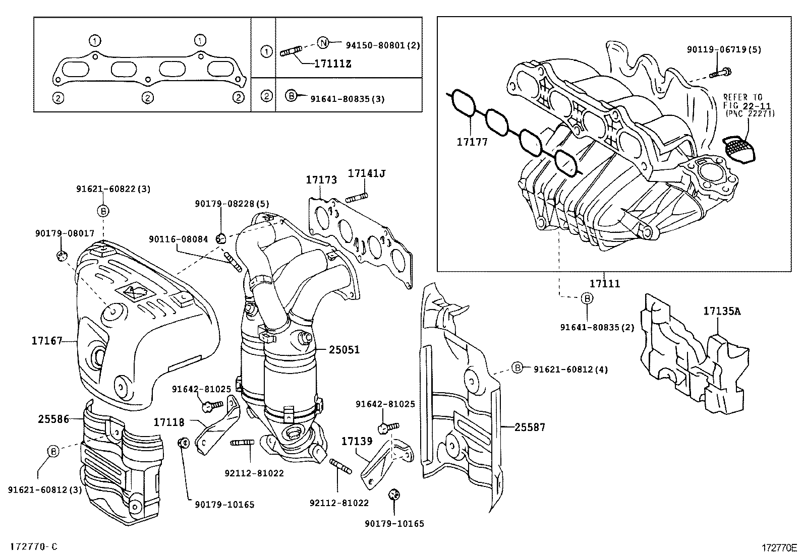 Toyota 17168-28021 INSULATOR, EXHAUST MANIFOLD HEAT, NO.2