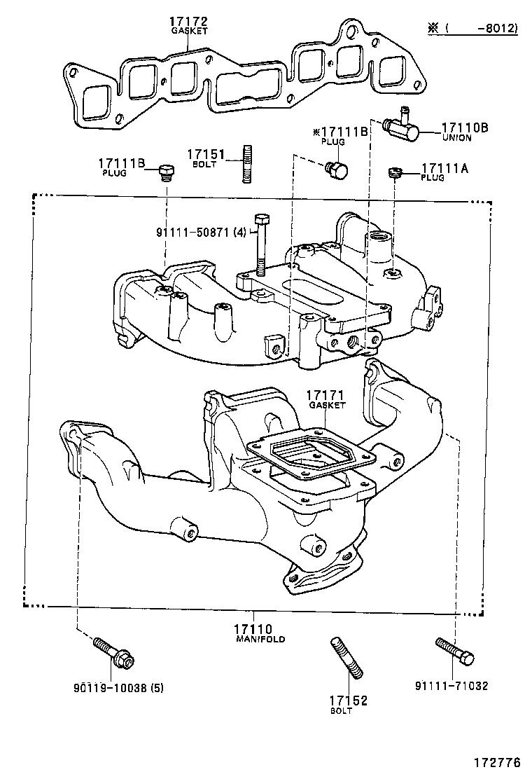 17167-54010 INSULATOR, EXHAUST MANIFOLD HEAT, NO.1 product image