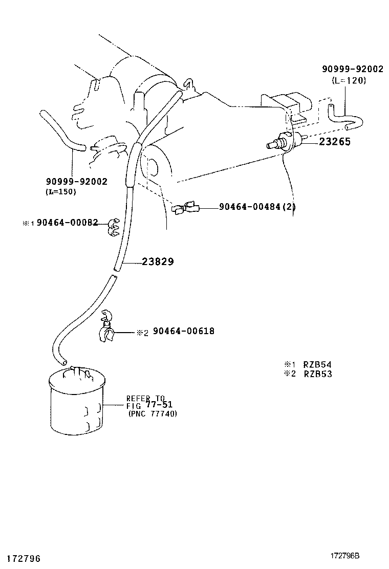 23829-75320 HOSE, FUEL VAPOR FEED, NO.3 product image