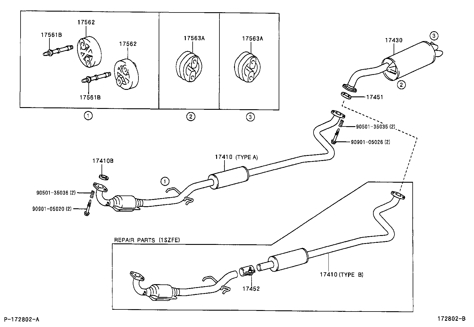 17430-0J020 PIPE ASSY, EXHAUST, TAIL product image