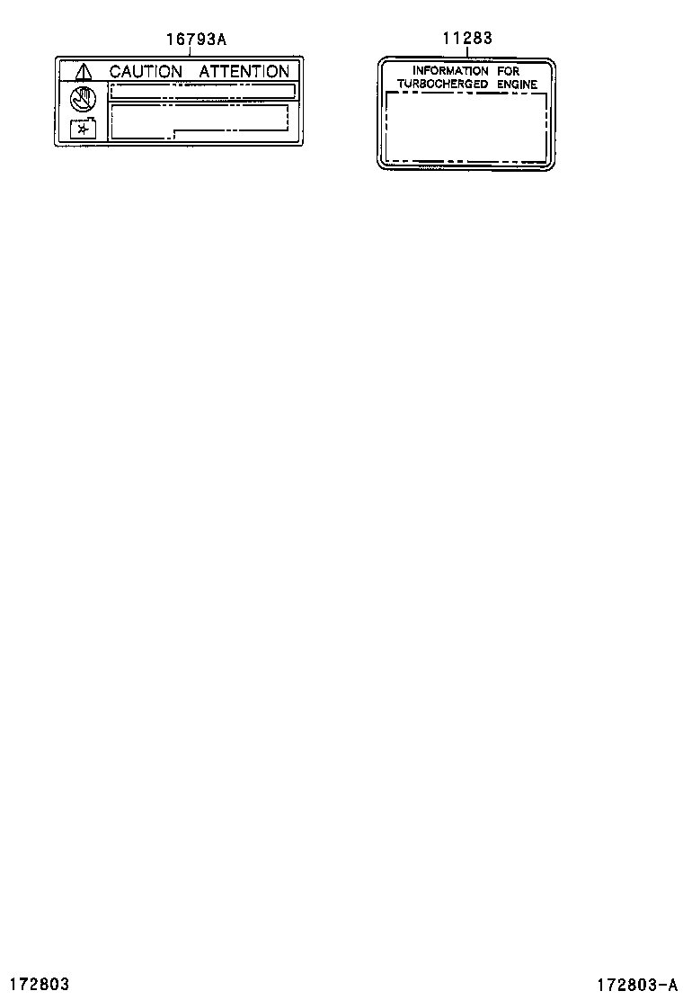 Toyota 11294-0B010 PLATE, TURBOCHARGER CAUTION