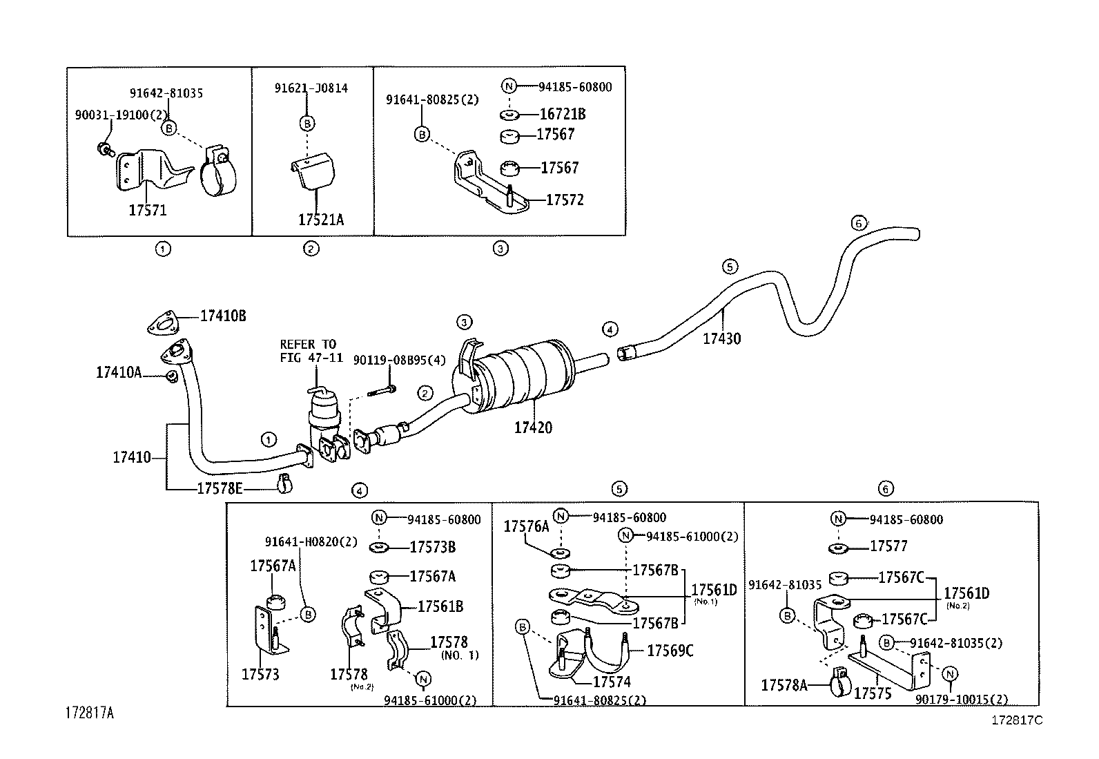 17569-78010 BOLT, EXHAUST PIPE SUPPORT product image