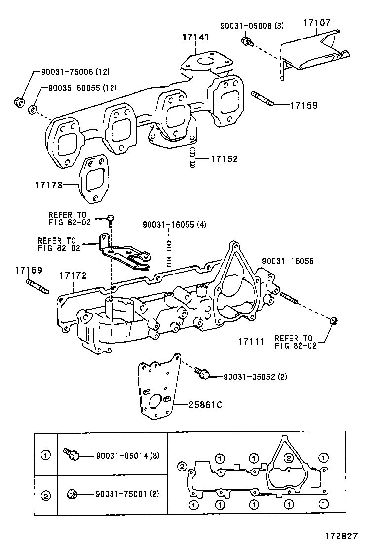 17172-78020 GASKET, MANIFOLD TO CYLINDER HEAD product image