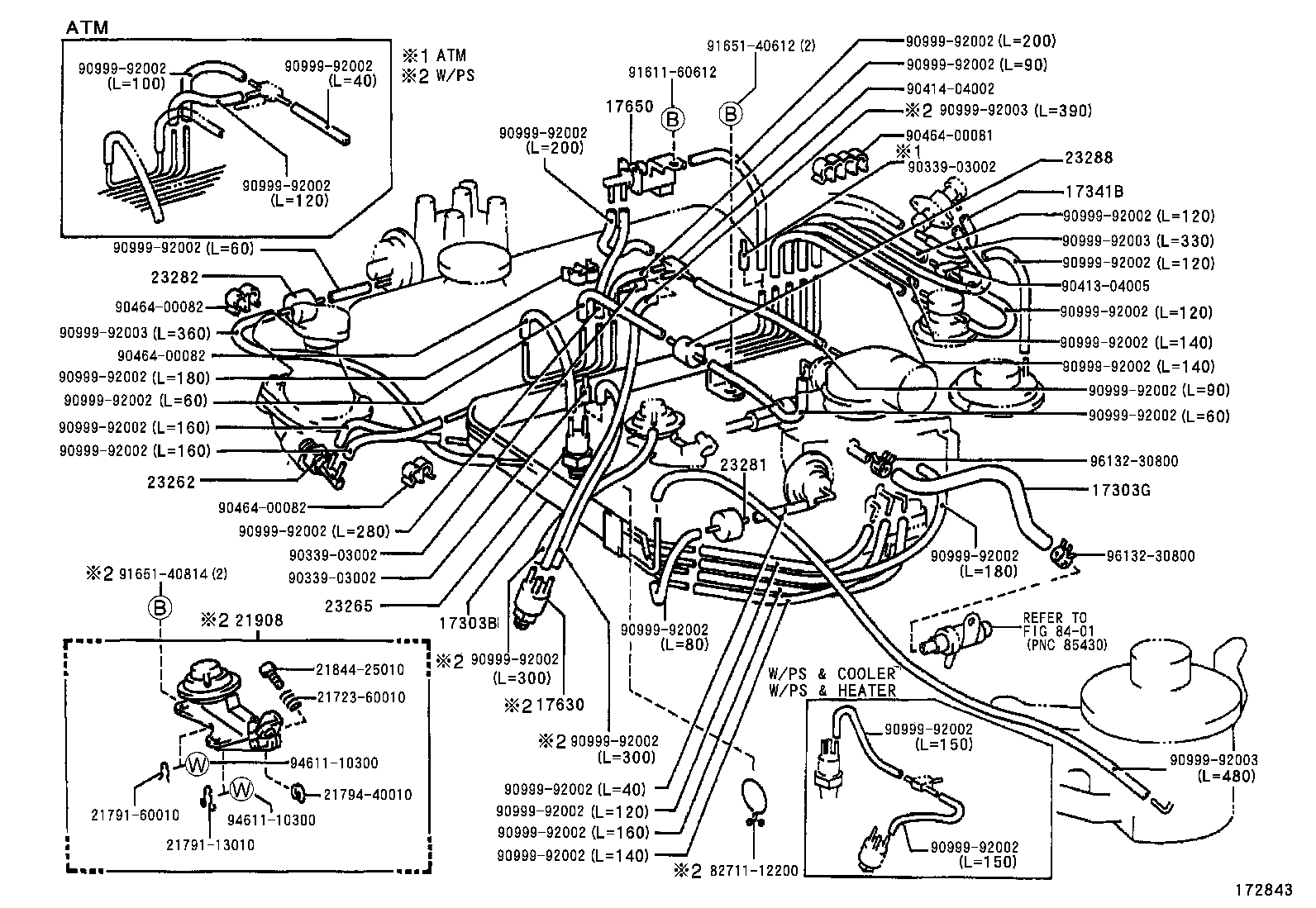 17308-64040 HOSE SUB-ASSY, VACUUM(FOR IDLE-UP) product image