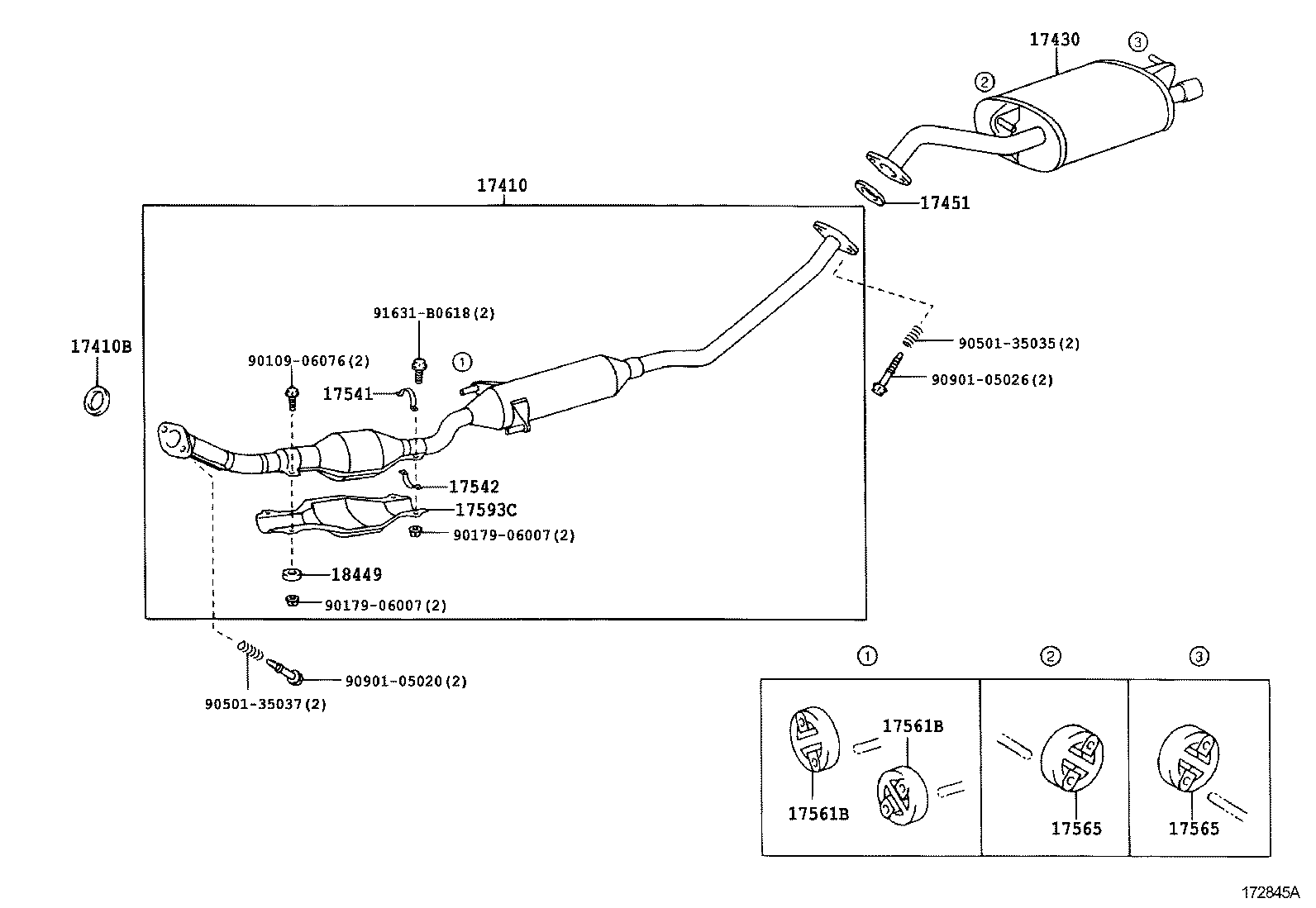 17430-22280 PIPE ASSY, EXHAUST, TAIL product image