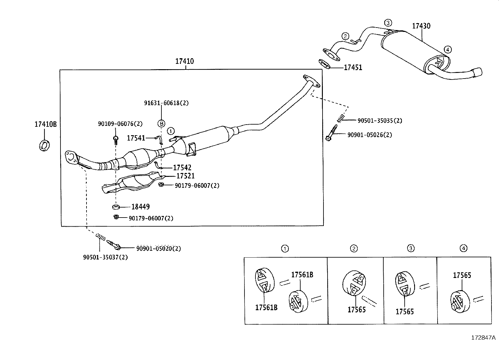 17430-22280 PIPE ASSY, EXHAUST, TAIL product image