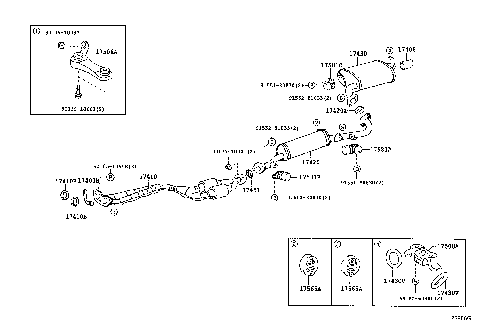 17430-46651 PIPE ASSY, EXHAUST, TAIL product image