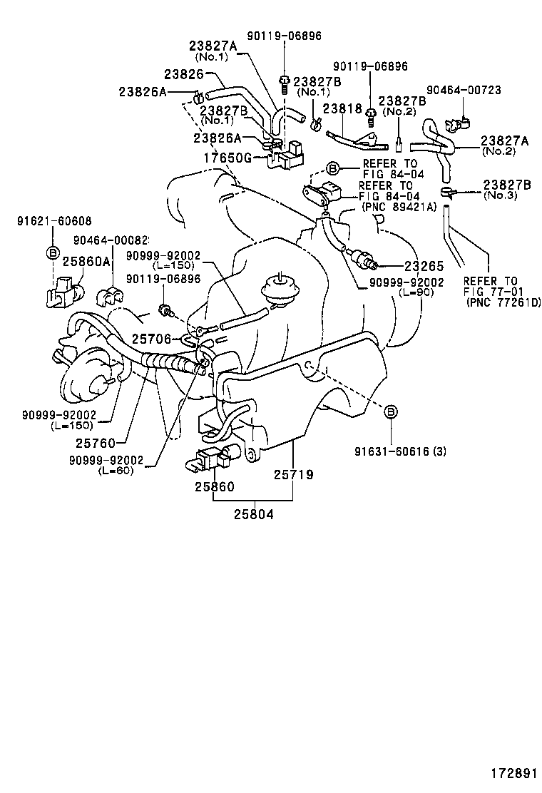 23827-46030 HOSE, FUEL VAPOR FEED, NO.2 product image