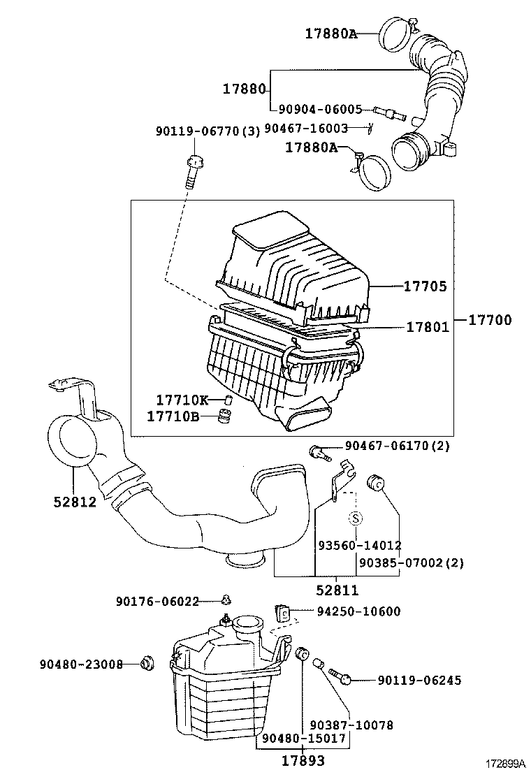52811-44080 DUCT, COOL AIR INTAKE, NO.1 product image