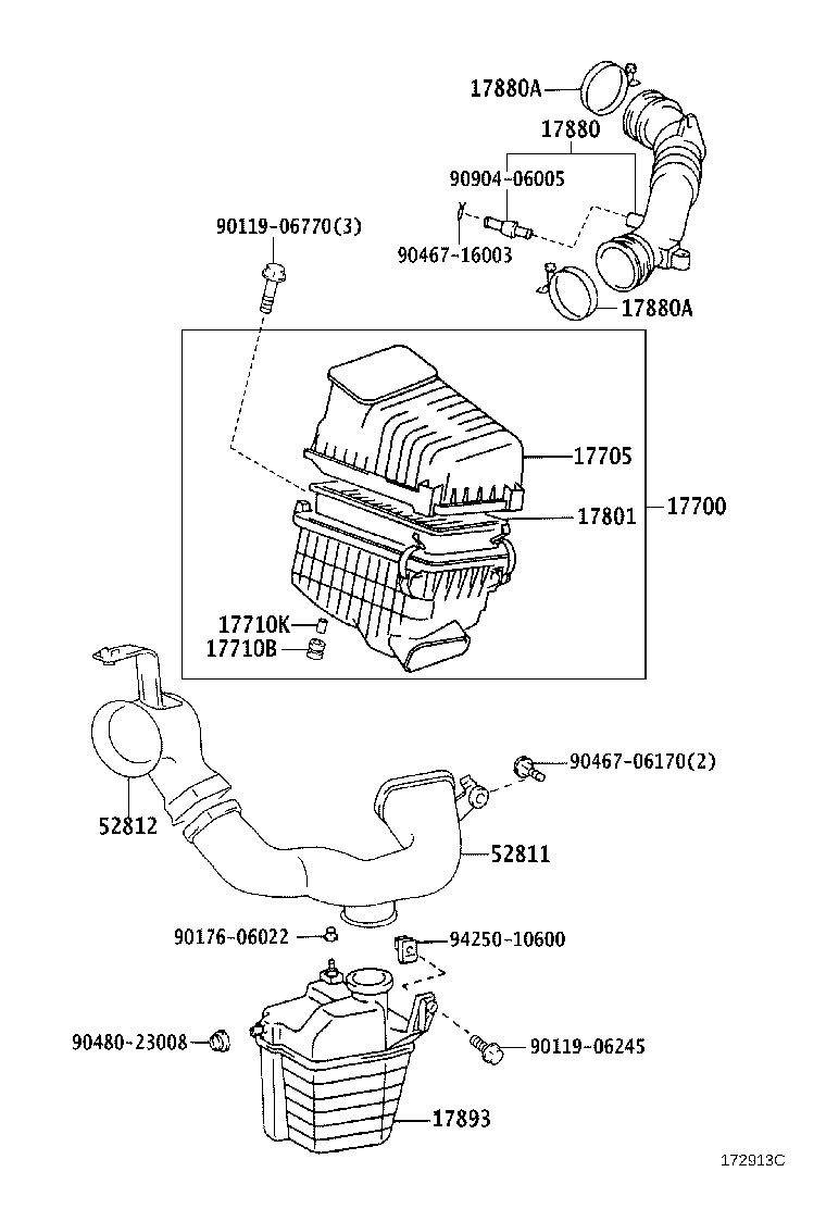 52812-44010 DUCT, COOL AIR INTAKE, NO.2 product image