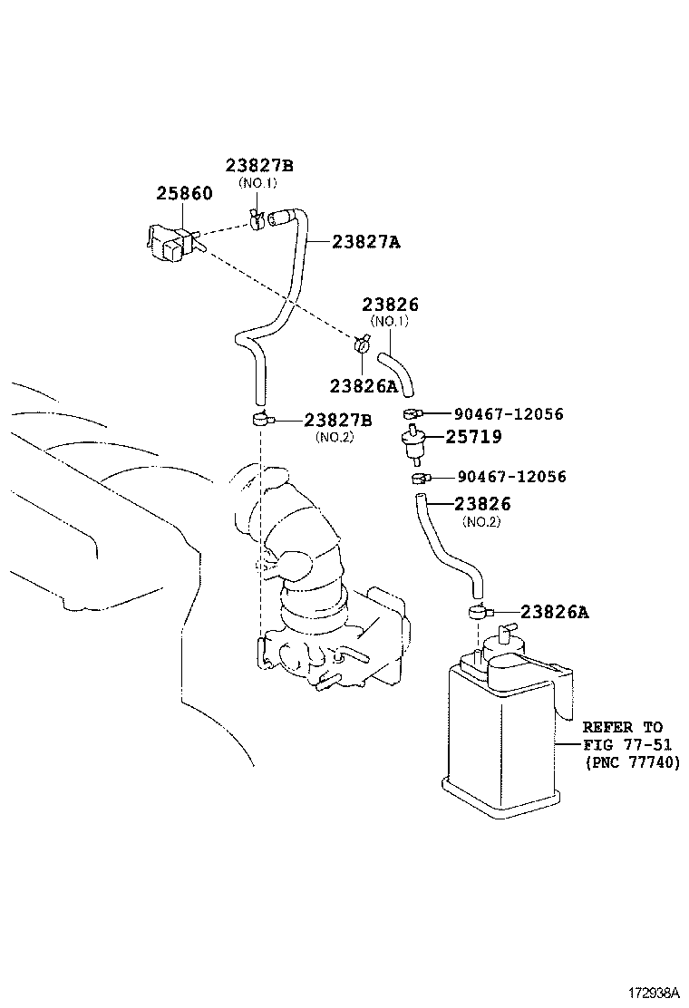 23826-28040 HOSE, FUEL VAPOR FEED, NO.1 product image