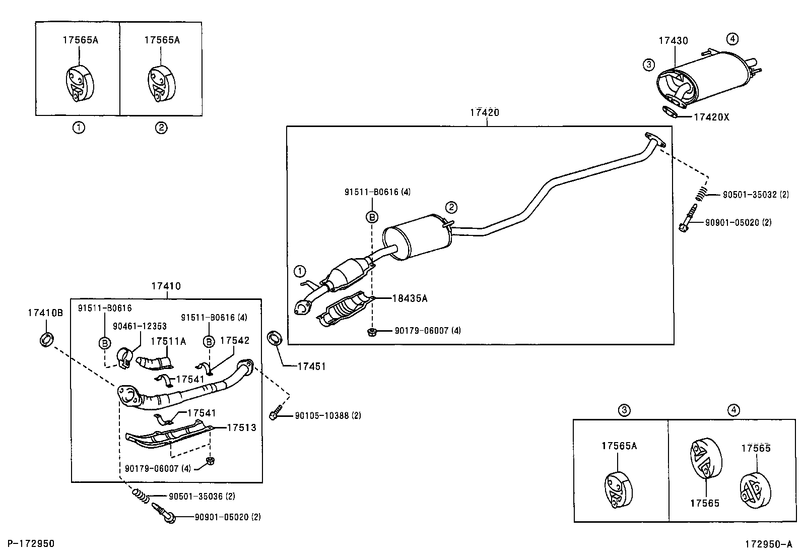 17410-28331 PIPE ASSY, EXHAUST, FRONT product image