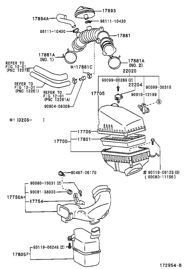 Toyota 17700-0H020 CLEANER ASSY, AIR