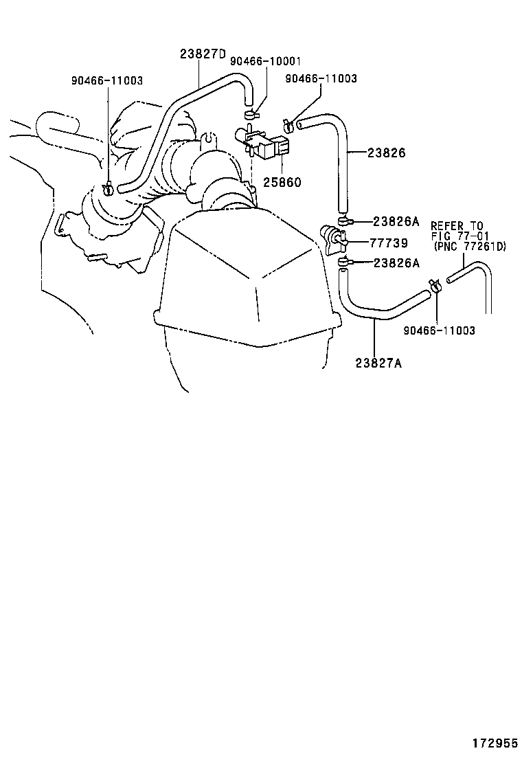 23826-0H030 HOSE, FUEL VAPOR FEED, NO.1 product image
