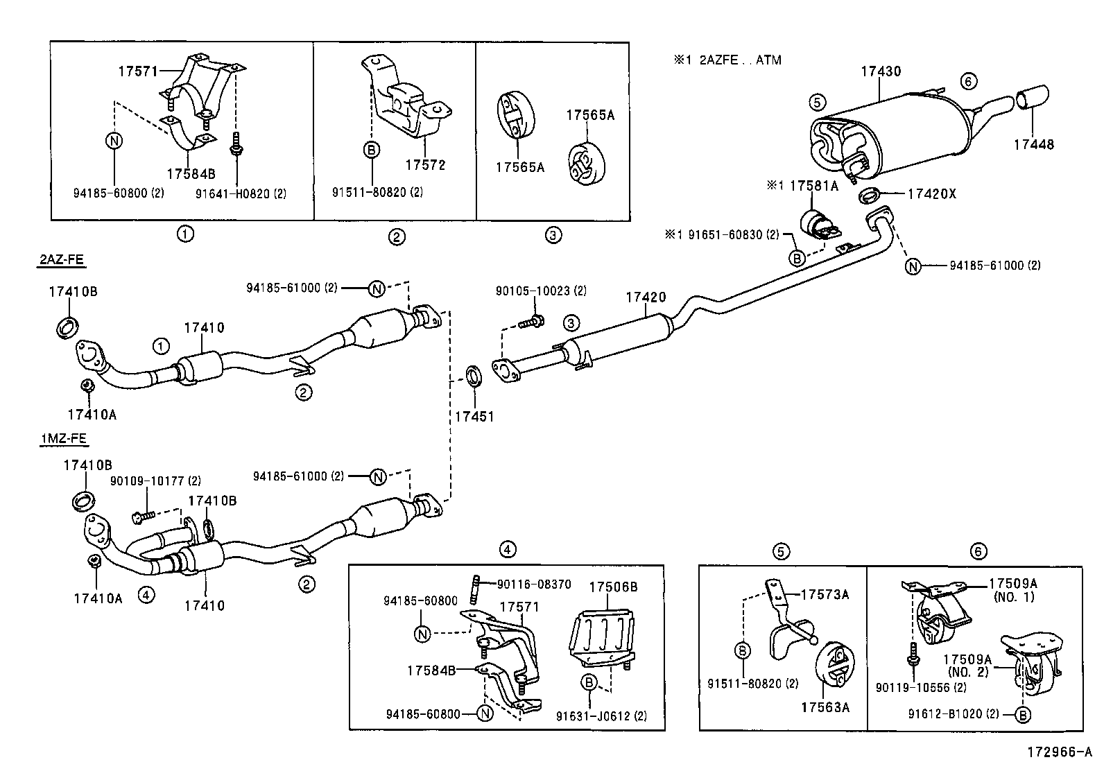 17509-20060 BRACKET SUB-ASSY, EXHAUST PIPE NO.4 SUPPORT product image