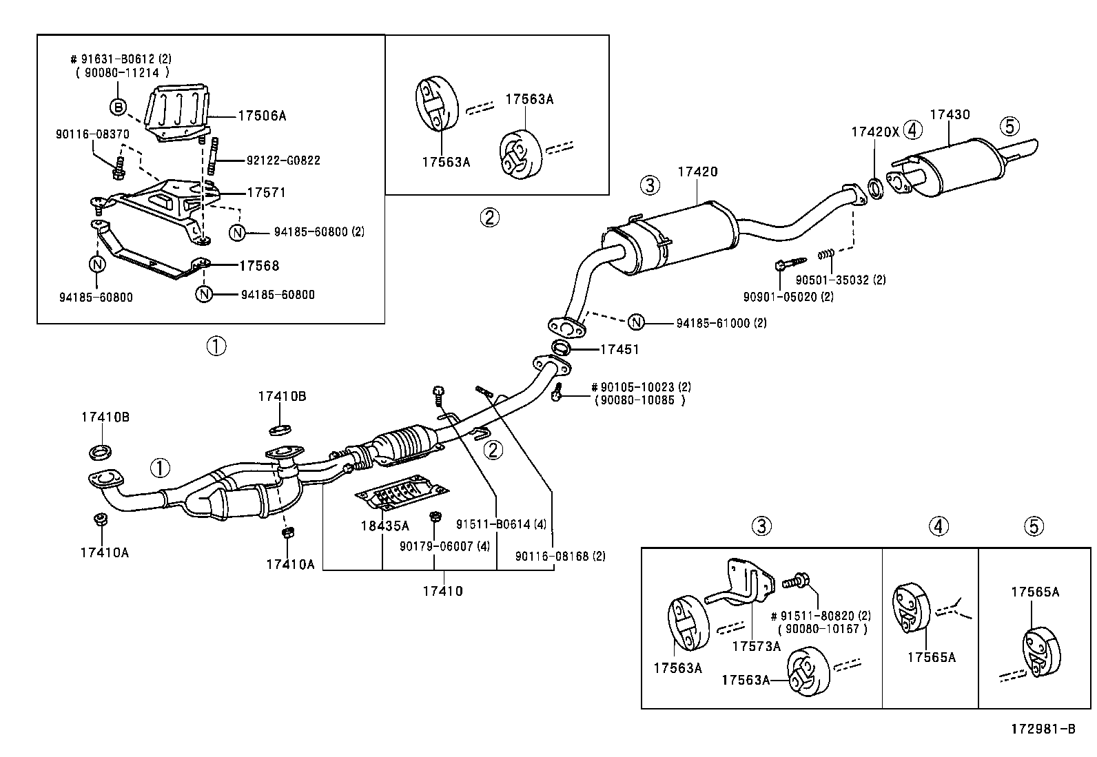 17565-0A100 SUPPORT, EXHAUST PIPE, NO.4 product image