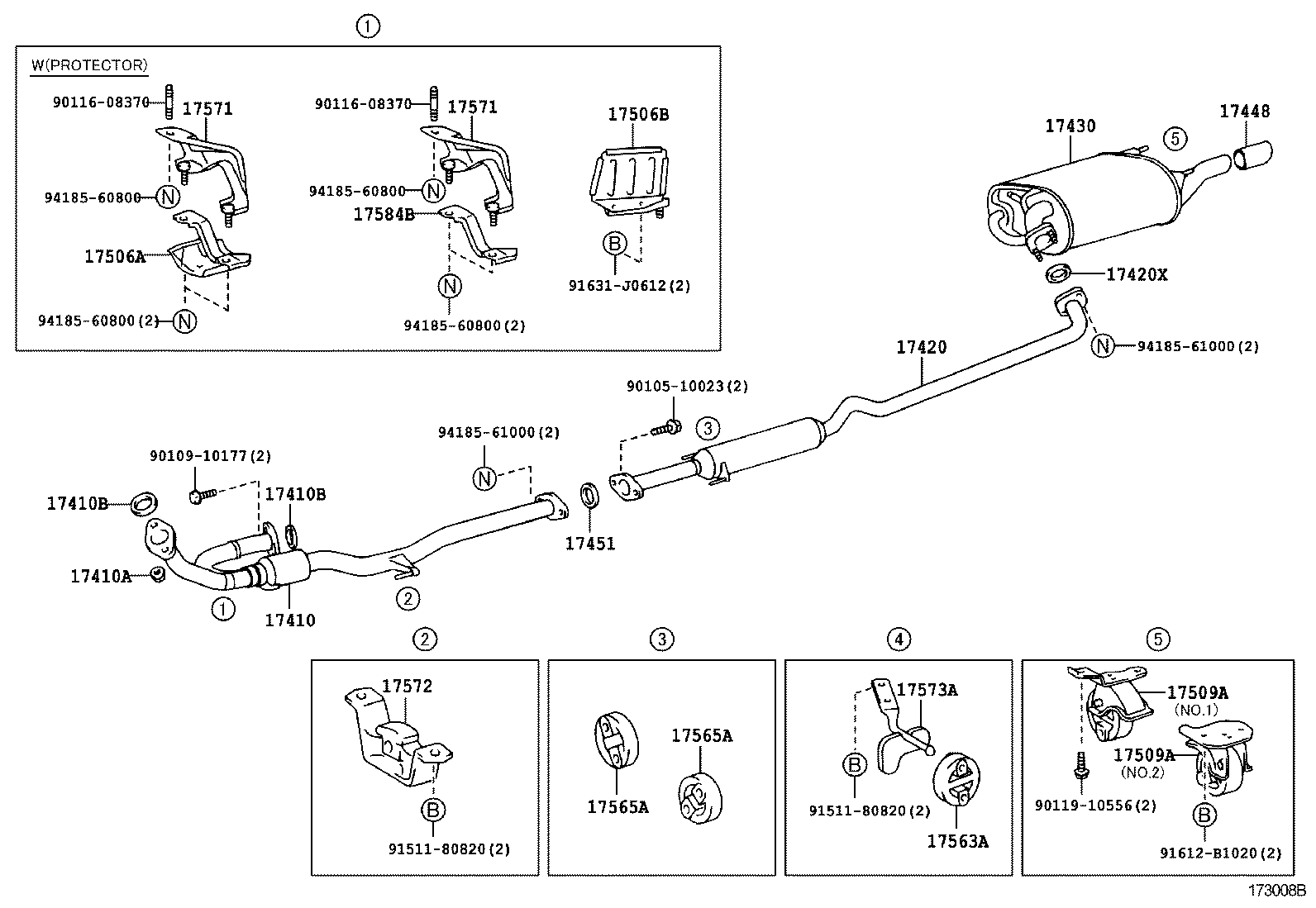 17410-20430 PIPE ASSY, EXHAUST, FRONT product image