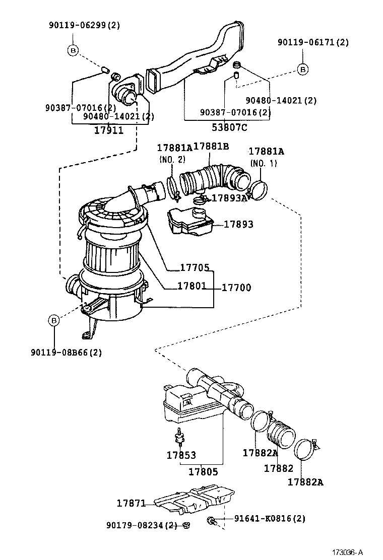 17138-30030 STAY, INTAKE PIPE OR HOSE product image