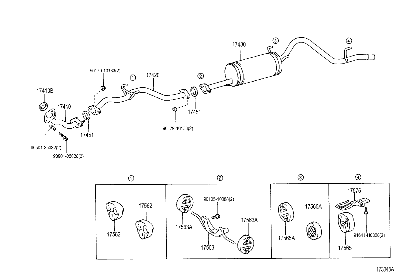 17405-30010 PIPE ASSY, EXHAUST, TAIL product image