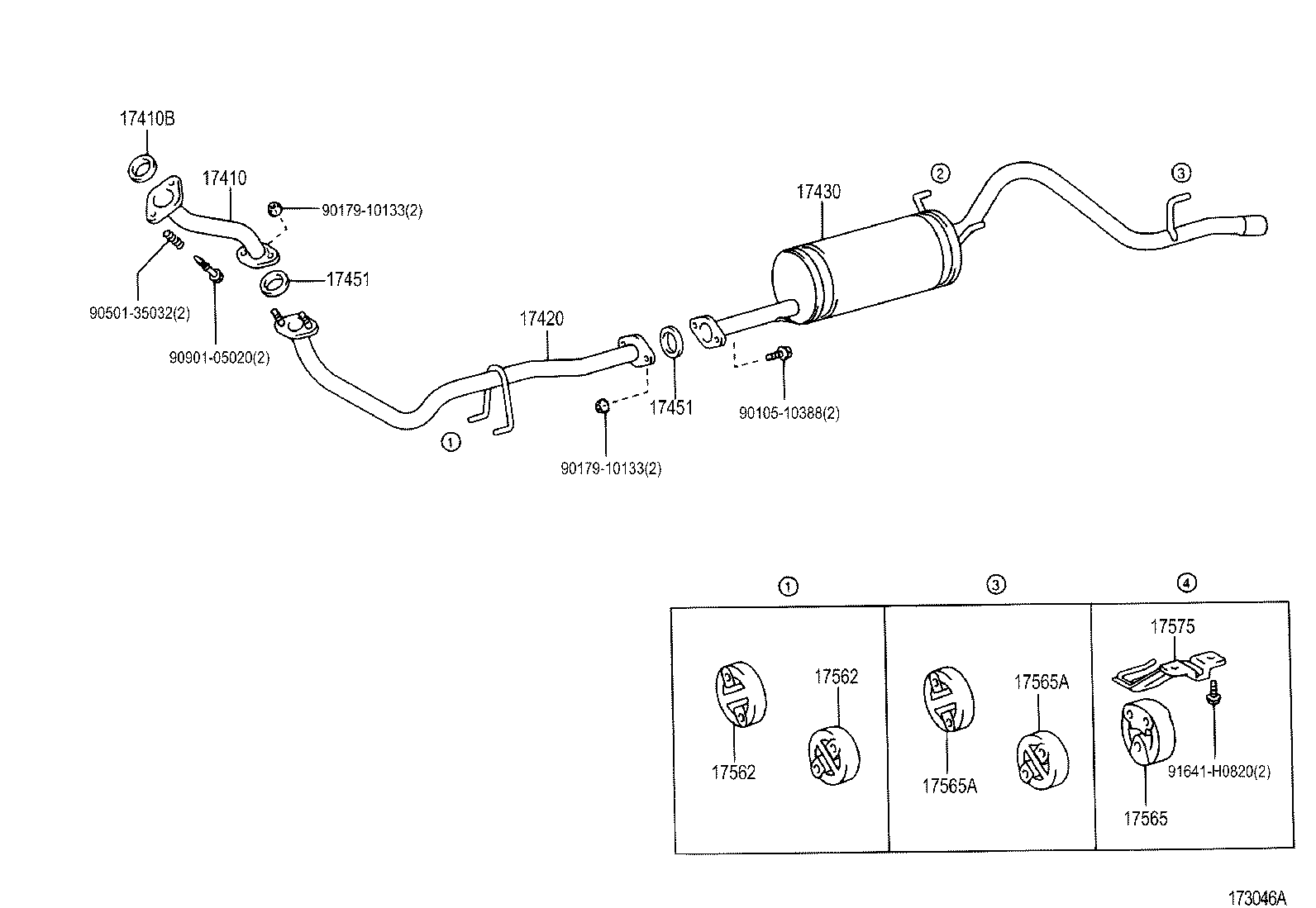 17405-30010 PIPE ASSY, EXHAUST, TAIL product image
