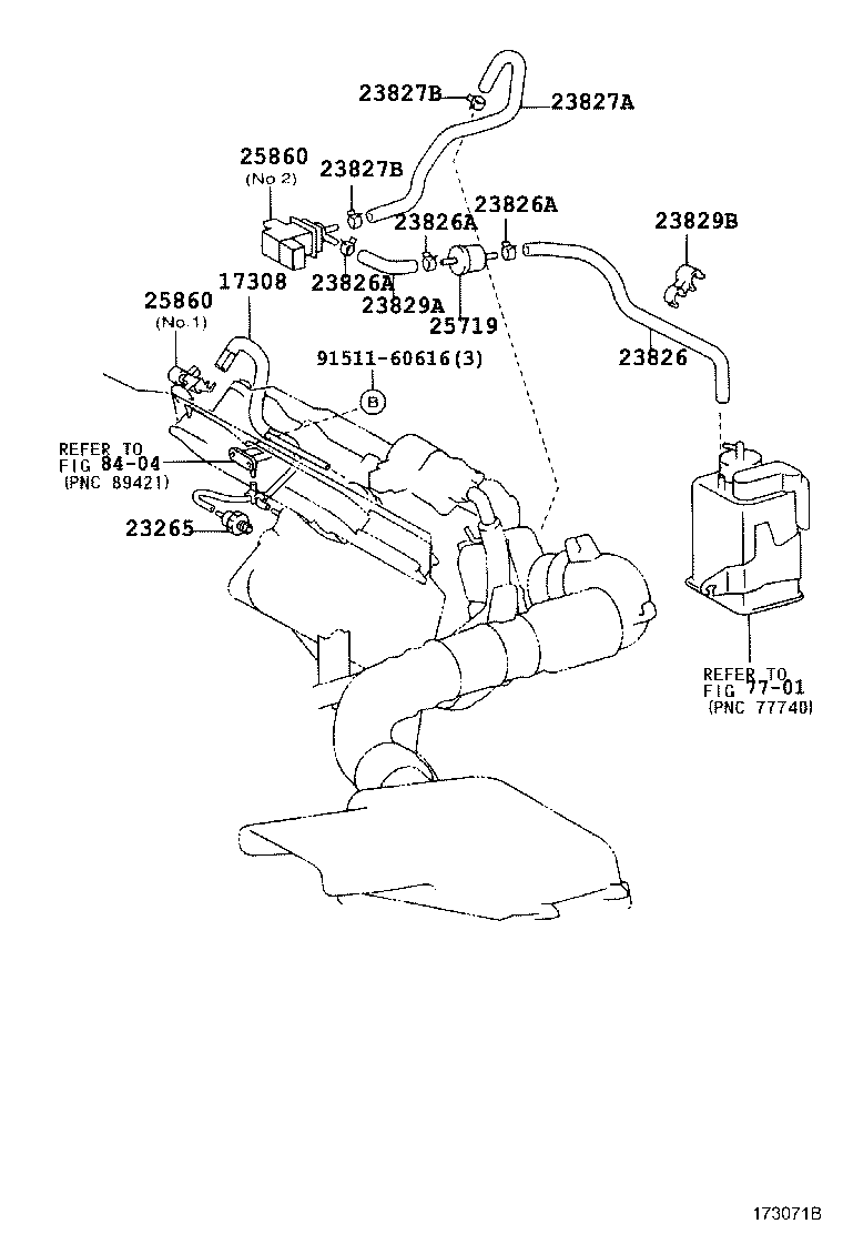 23820-22010 HOSE ASSY, FUEL VAPOR FEED product image