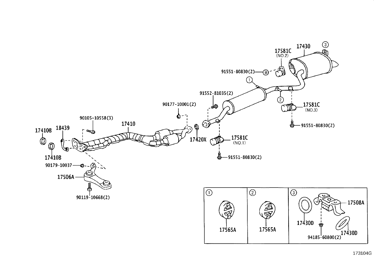 17430-46510 PIPE ASSY, EXHAUST, TAIL product image