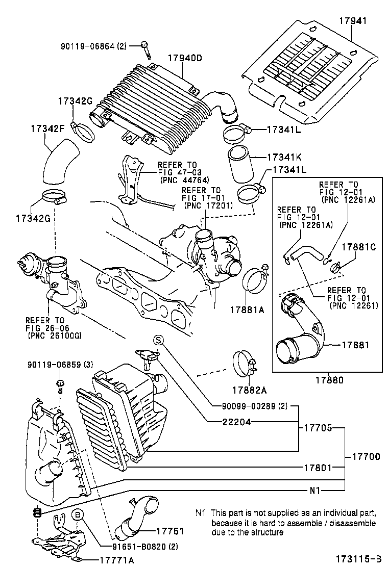 90467-26001 CLAMP(FOR AIR CLEANER HOSE, NO.1) product image