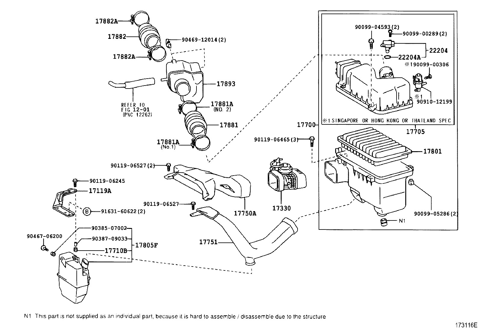 17700-20170 CLEANER ASSY, AIR product image