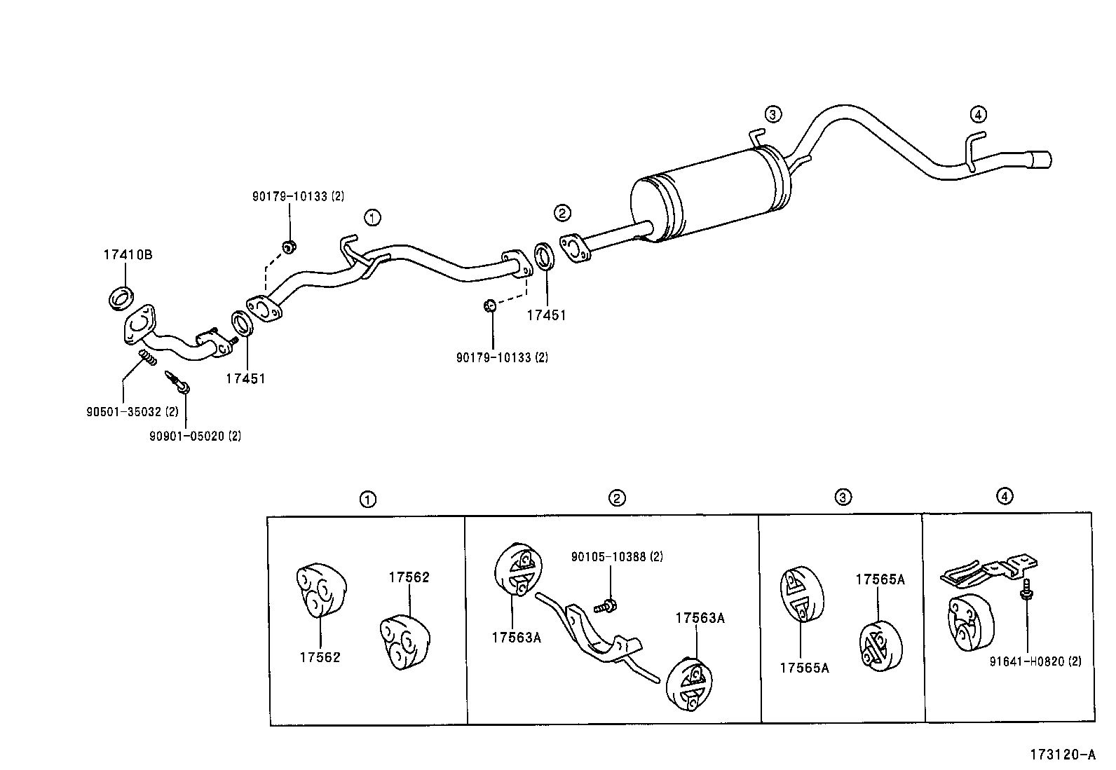 17405-0C100 PIPE ASSY, EXHAUST, TAIL product image