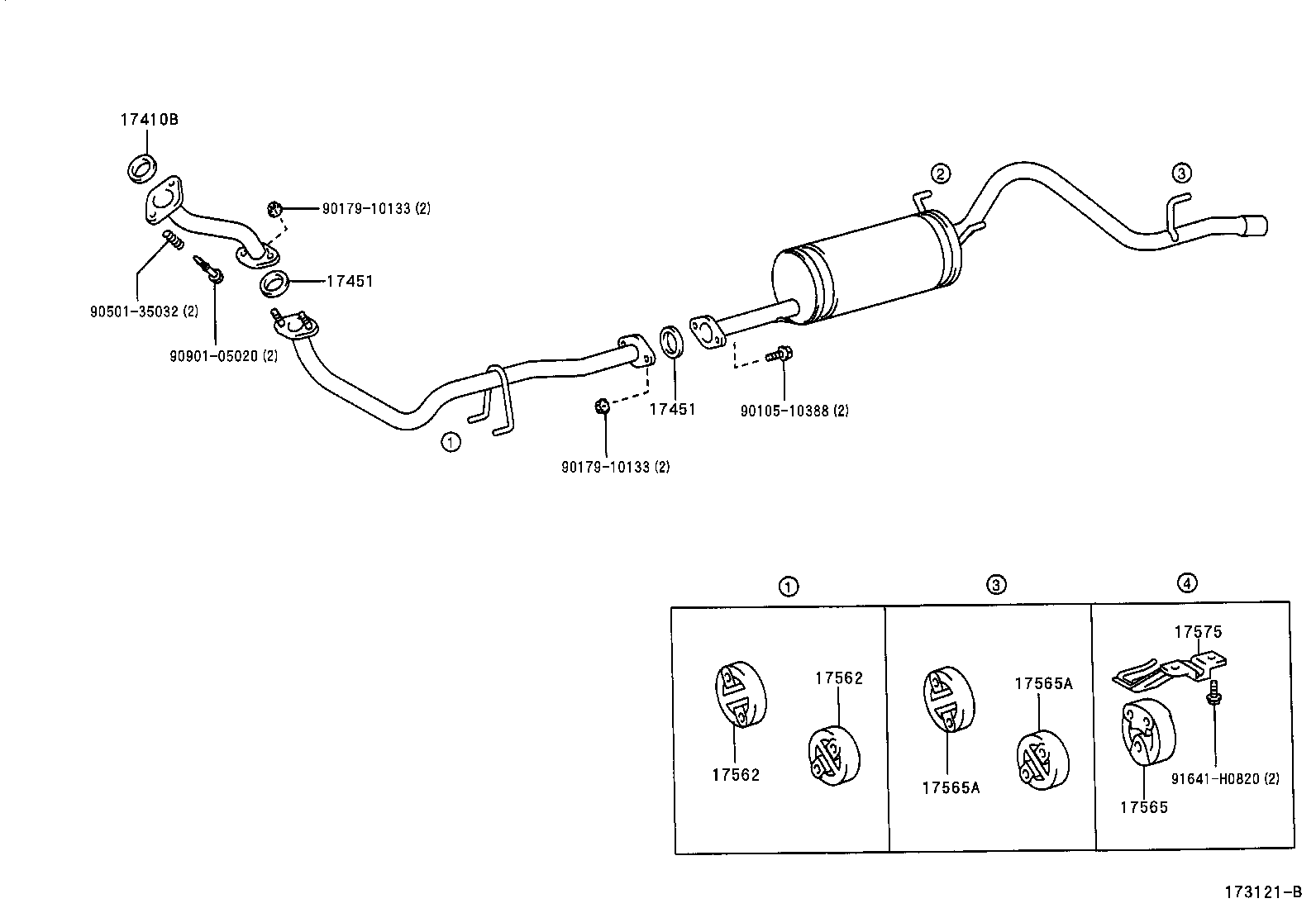 17405-0C100 PIPE ASSY, EXHAUST, TAIL product image