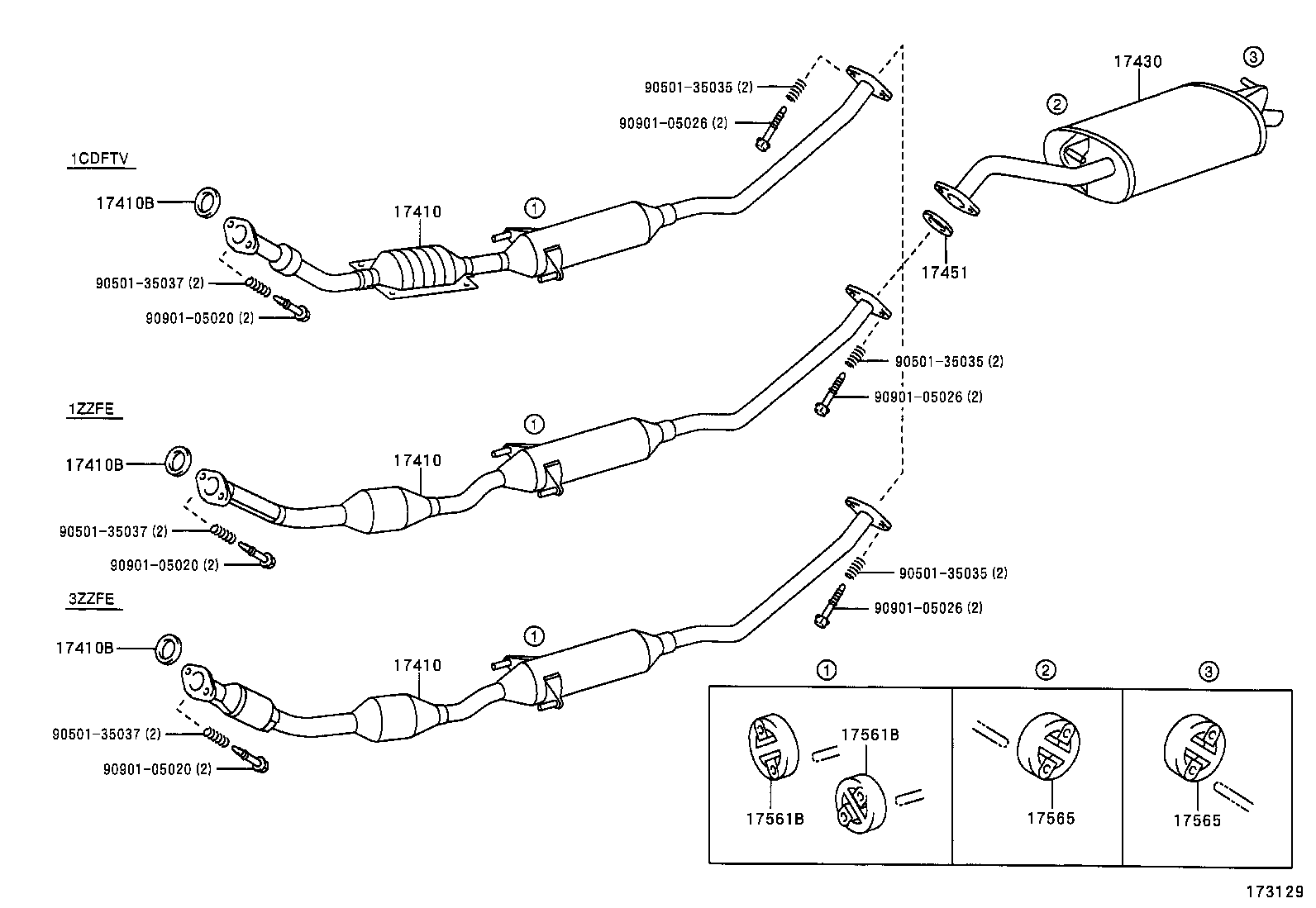 17430-22240 PIPE ASSY, EXHAUST, TAIL product image