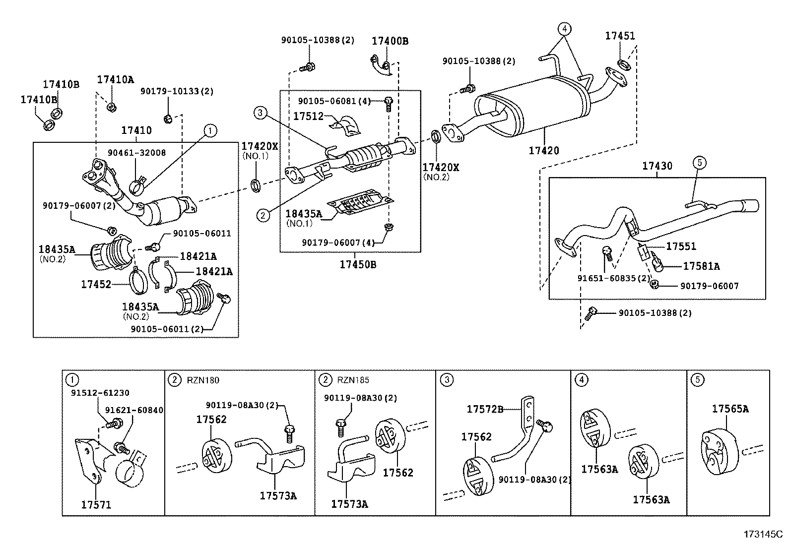 17405-75190 PIPE ASSY, EXHAUST, TAIL product image