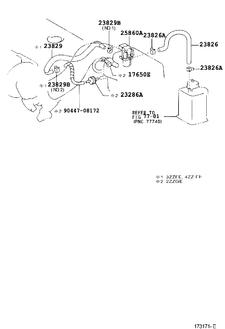 23829-0D080 HOSE, FUEL VAPOR FEED, NO.3 product image