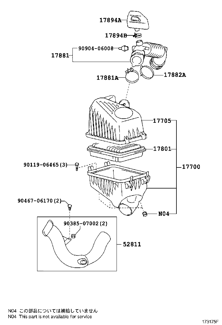 17700-28200 CLEANER ASSY, AIR product image