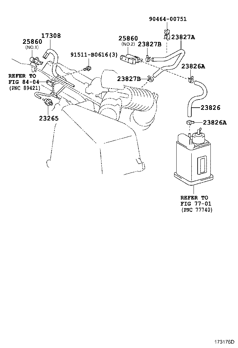 23826-28270 HOSE, FUEL VAPOR FEED, NO.1 product image