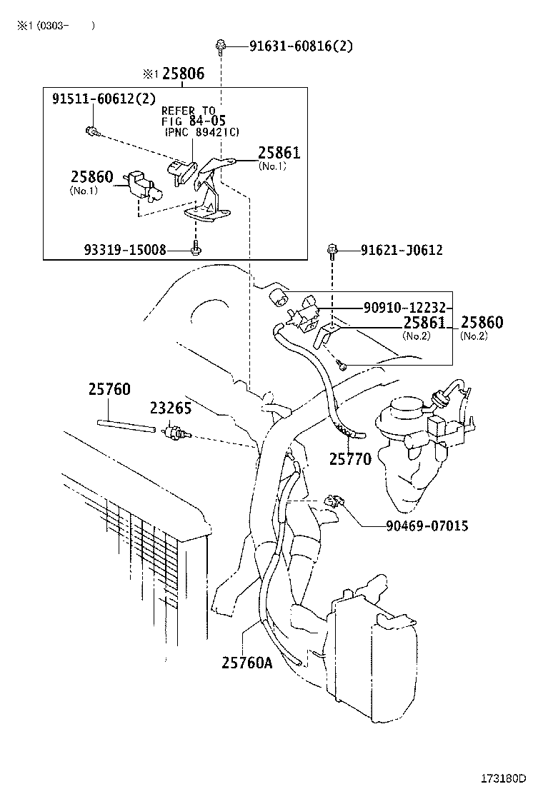 23829-0D080 HOSE, FUEL VAPOR FEED, NO.3 product image