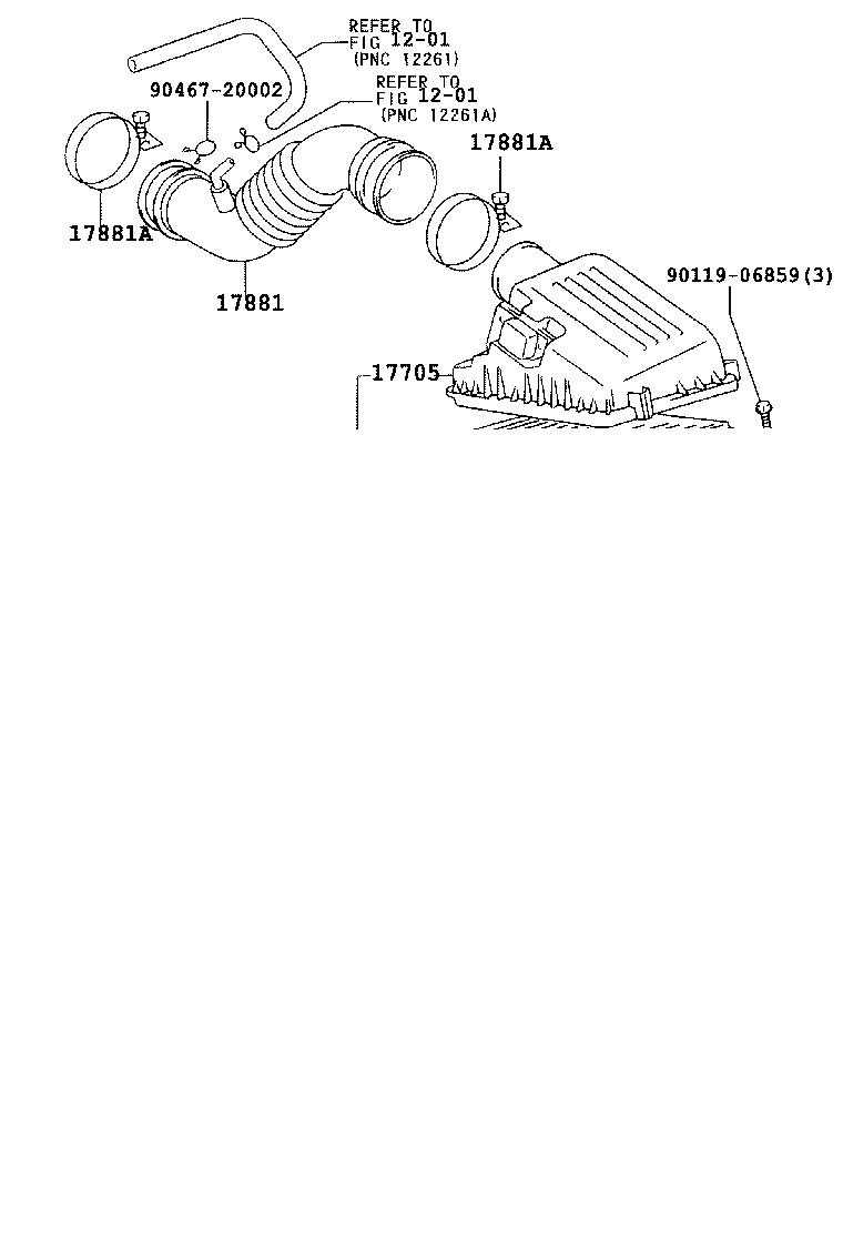 17881-0D040 HOSE, AIR CLEANER, NO.1 product image