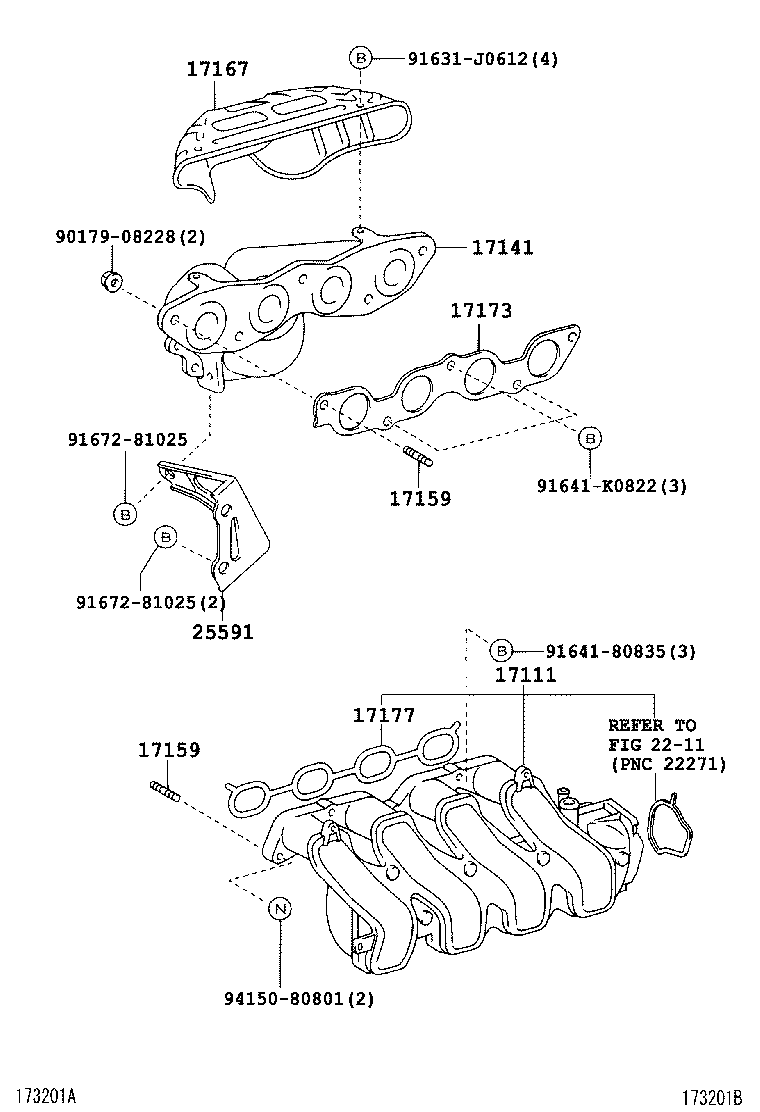 25586-28060 INSULATOR, MANIFOLD CONVERTER, NO.1 product image
