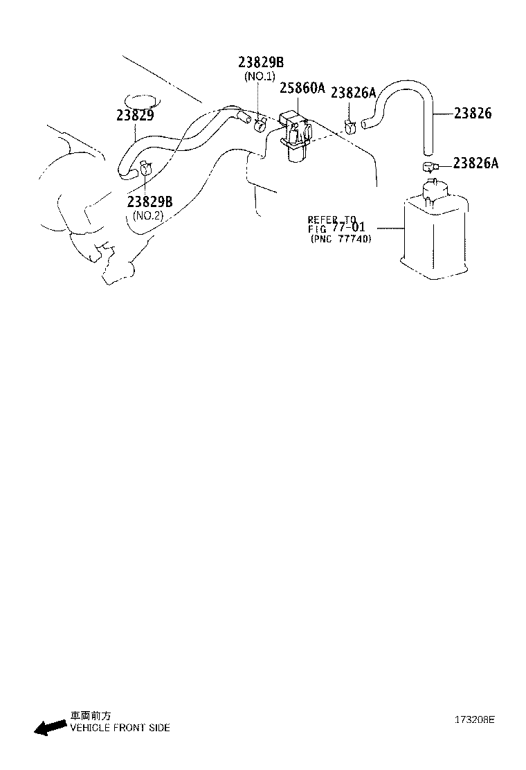 23826-0D050 HOSE, FUEL VAPOR FEED, NO.1 product image