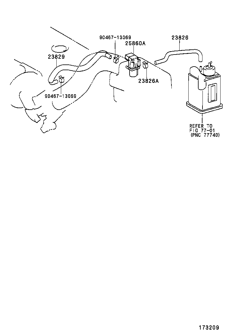 23826-22070 HOSE, FUEL VAPOR FEED, NO.1 product image
