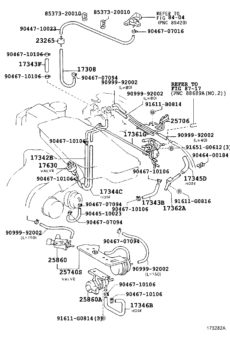 17342-74040 HOSE, NO.2(FOR IDLE-UP) product image
