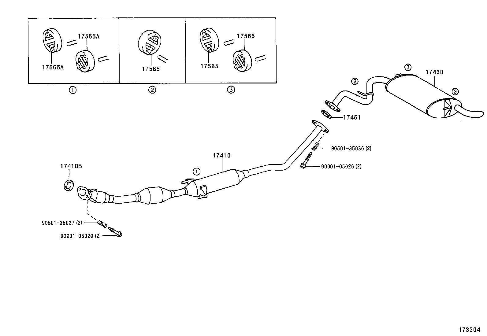 17430-28420 PIPE ASSY, EXHAUST, TAIL product image
