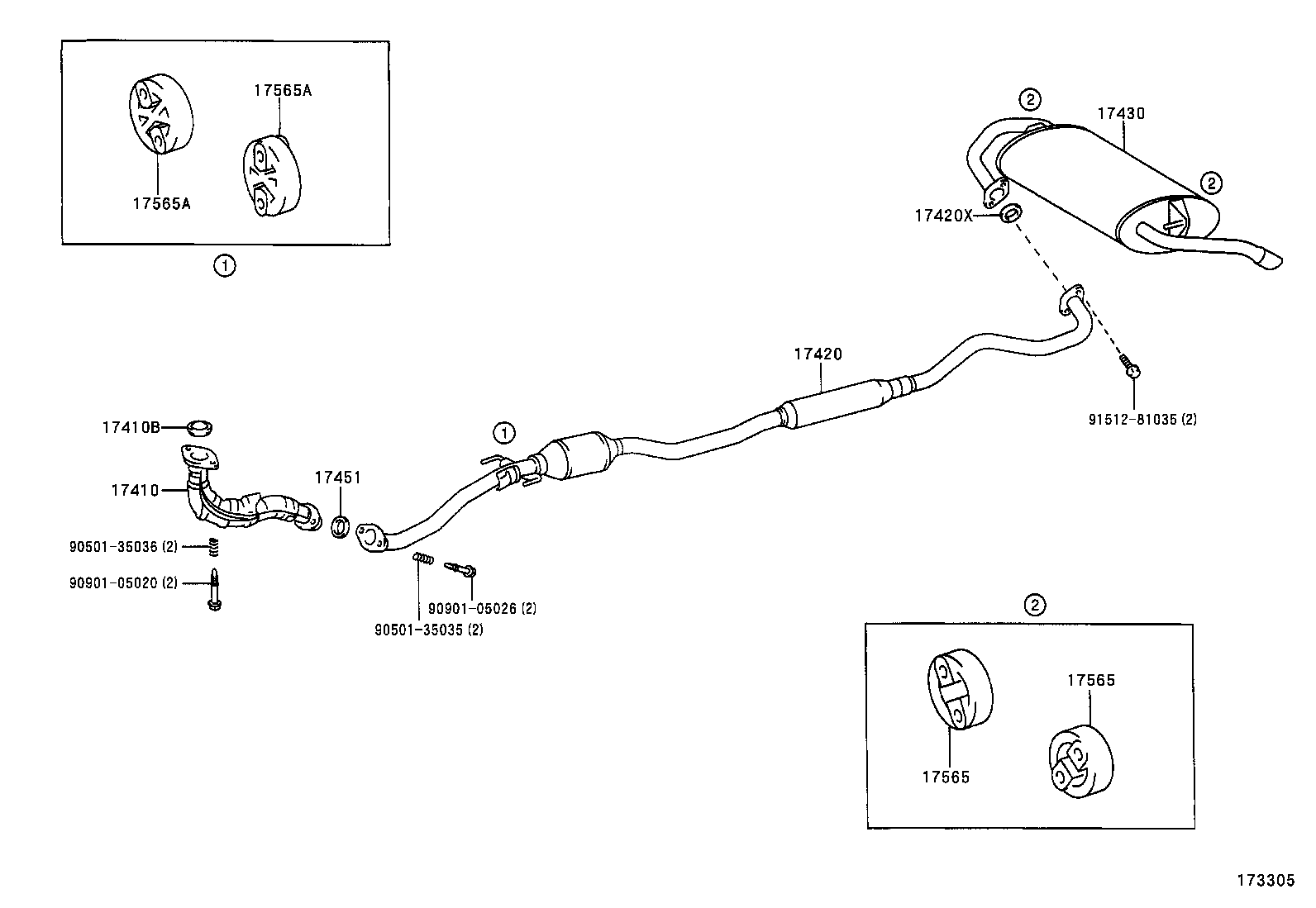 17430-28420 PIPE ASSY, EXHAUST, TAIL product image