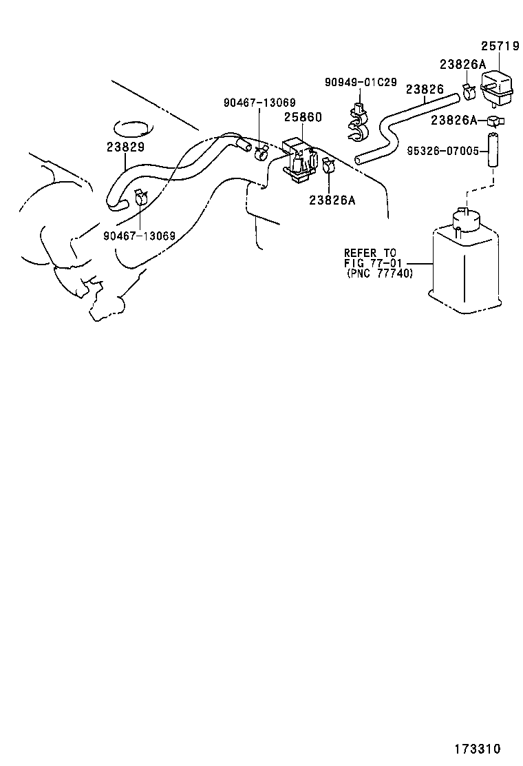 23826-22070 HOSE, FUEL VAPOR FEED, NO.1 product image