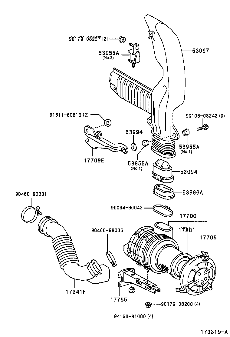 17030-78020 HOSE, AIR, NO.1 product image