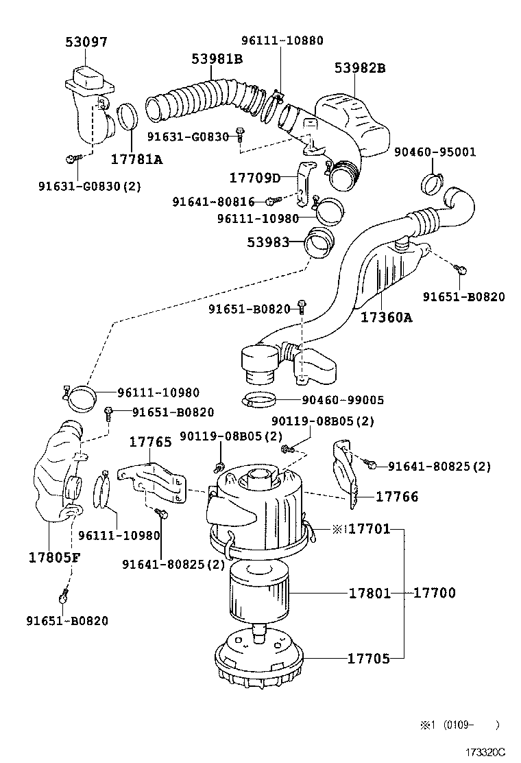 17030-78010 HOSE, AIR, NO.1 product image